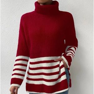 New red long sleeve sweater